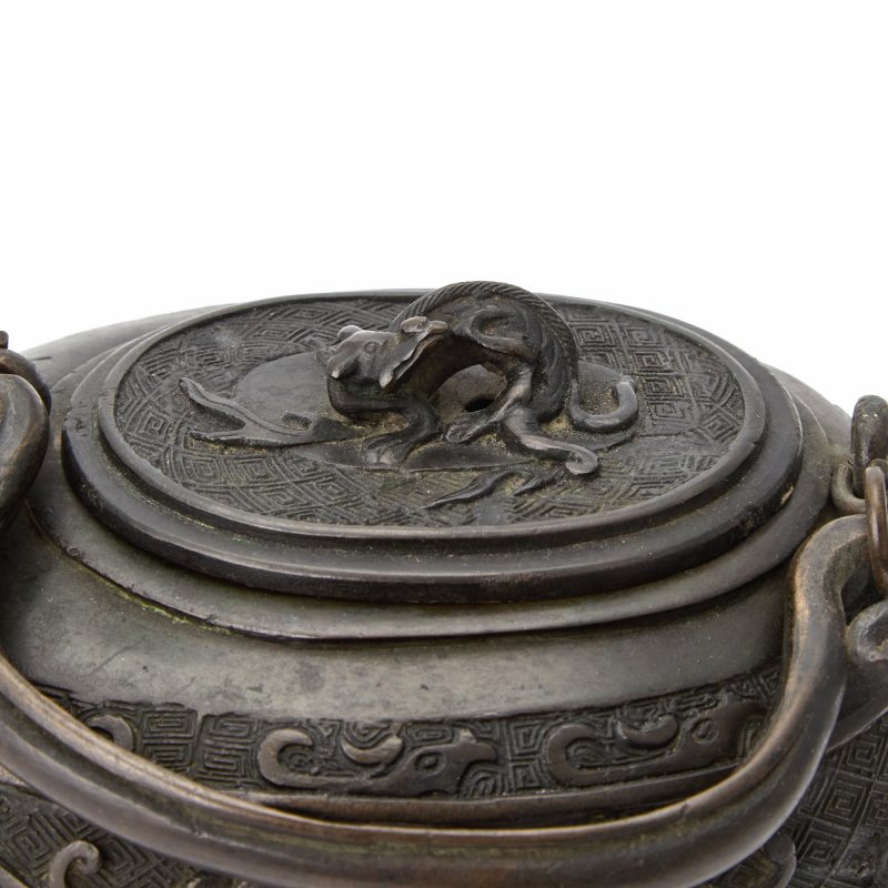 A Chinese Cast Bronze Archaistic Tripod Ewer - 图4