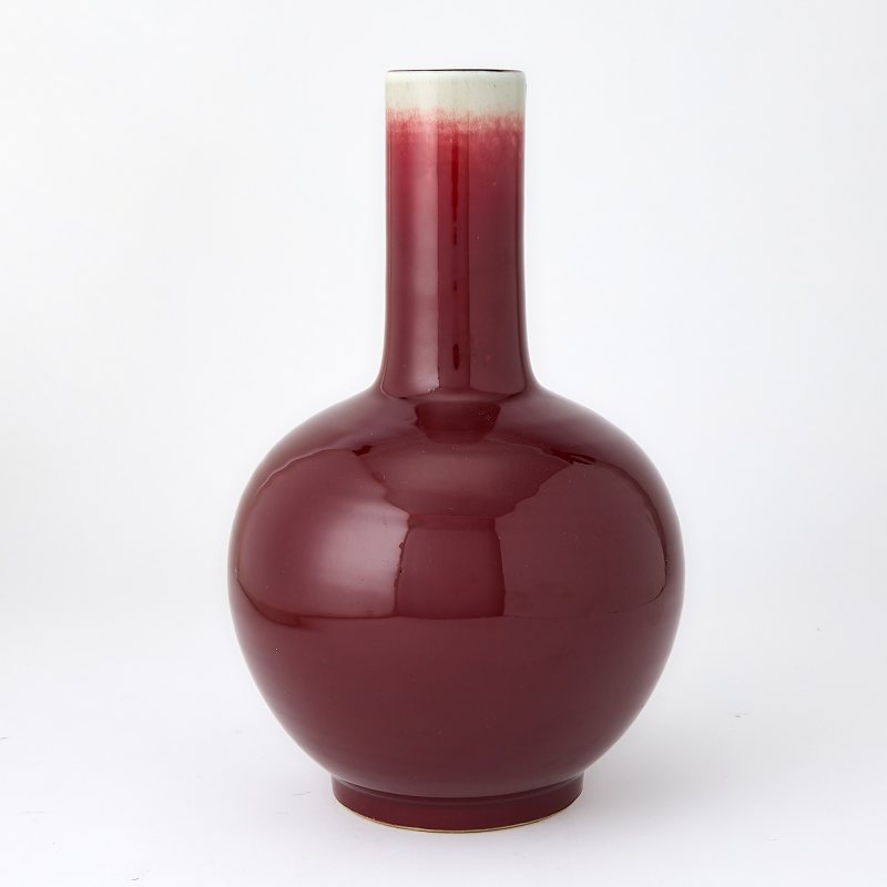 A Chinese Copper Red Glazed Porcelain Bottle Vase