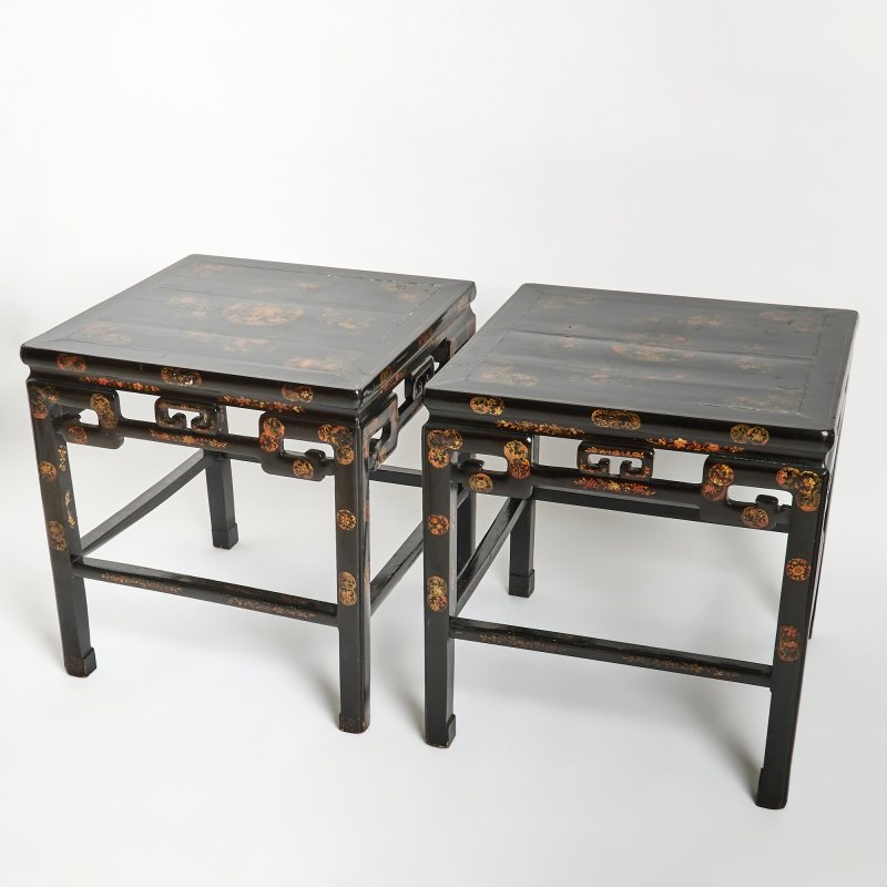 A Pair of Chinese Lacquered Wood Tables