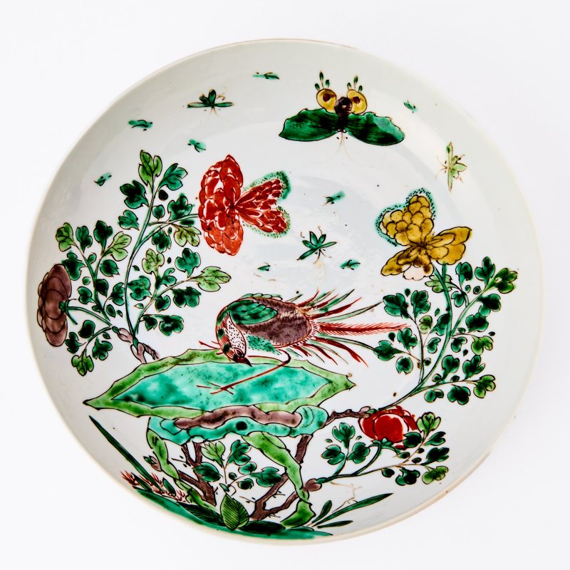 A Chinese Famille Verte Porcelain Dish