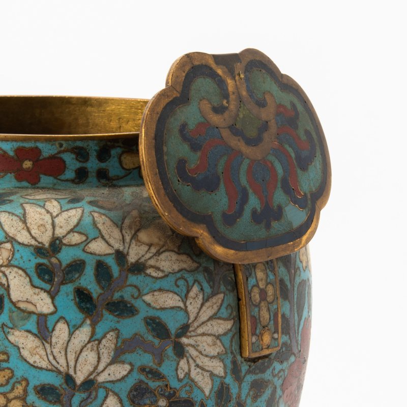 A Chinese Cloisonne Enamel Bronze Censer - 图3