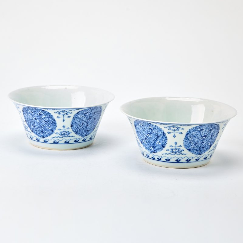 A Pair of Chinese Blue and White Porcelain Bowls