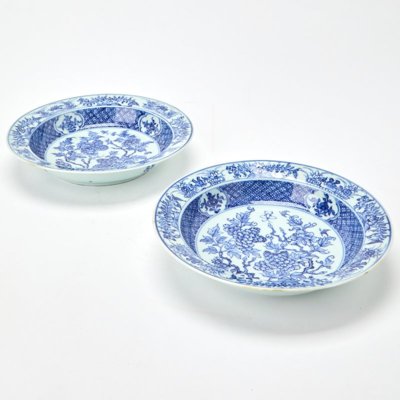 A Pair of Chinese Blue and White Porcelain Dishes