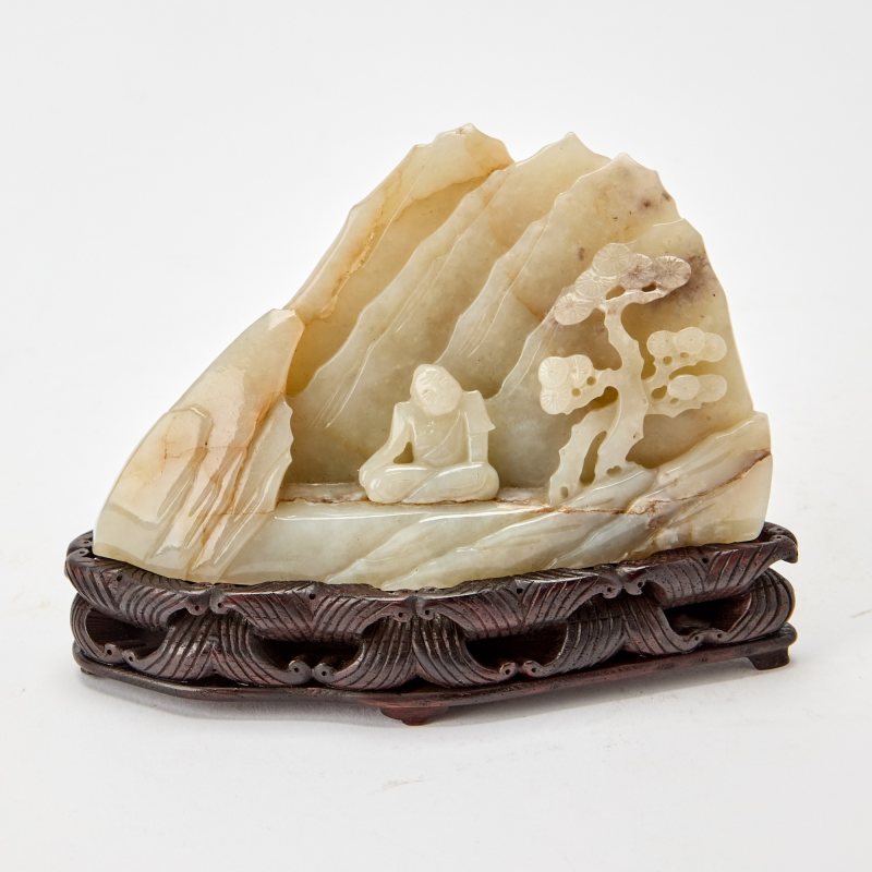A Chinese Russet and Celadon Jade Boulder - 图2