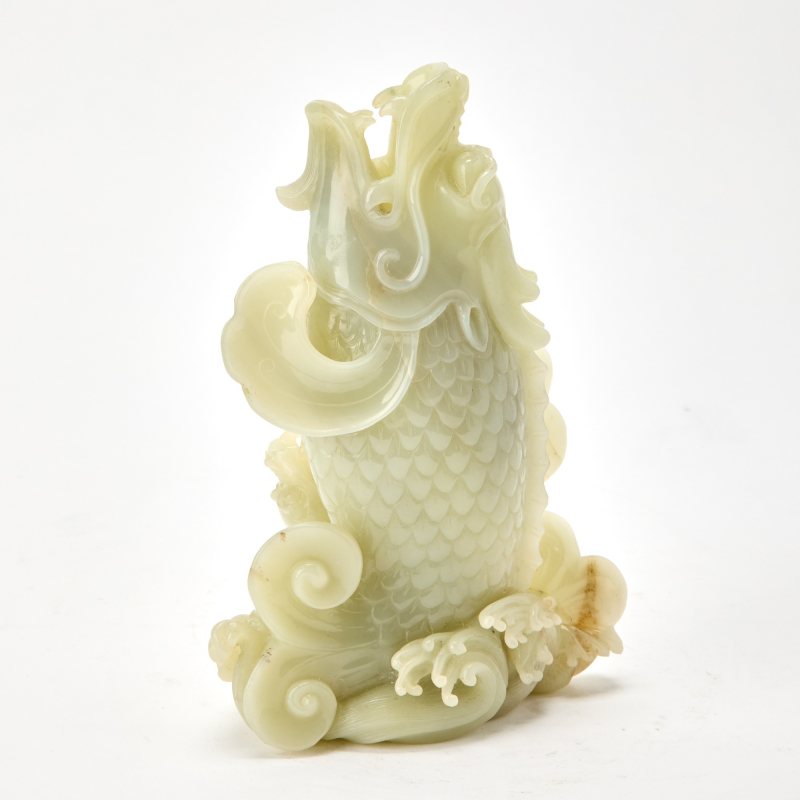 A Chinese Celadon Jade Carving of a Figural Group - 图3