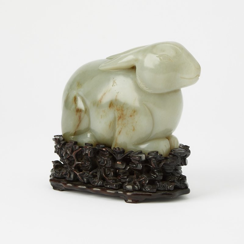 A Chinese Greyish Celadon Jade Rabbit - 图2