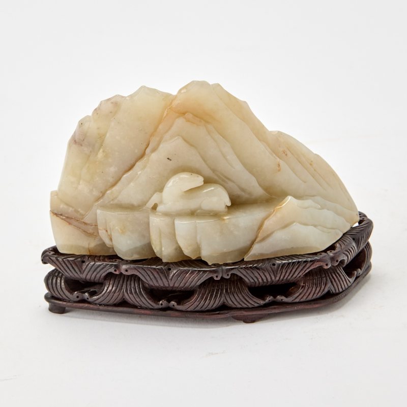 A Chinese Russet and Celadon Jade Boulder - 图3