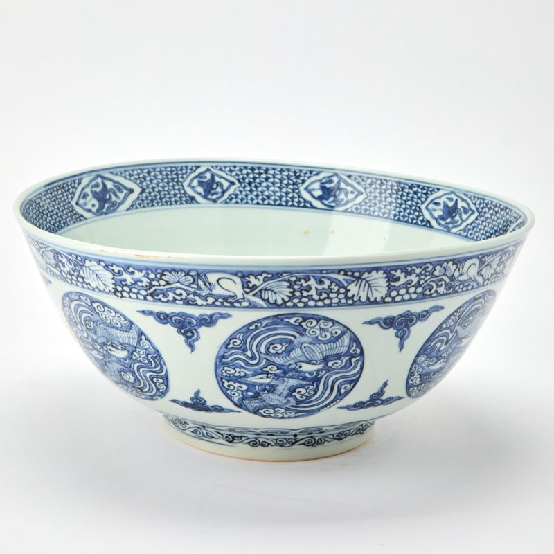 A Large Chinese Blue and White Porcelain Bowl