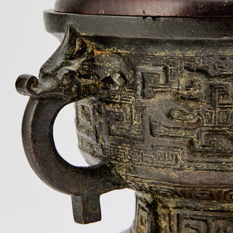 A Chinese Cast Bronze Censer, Gui - 图4