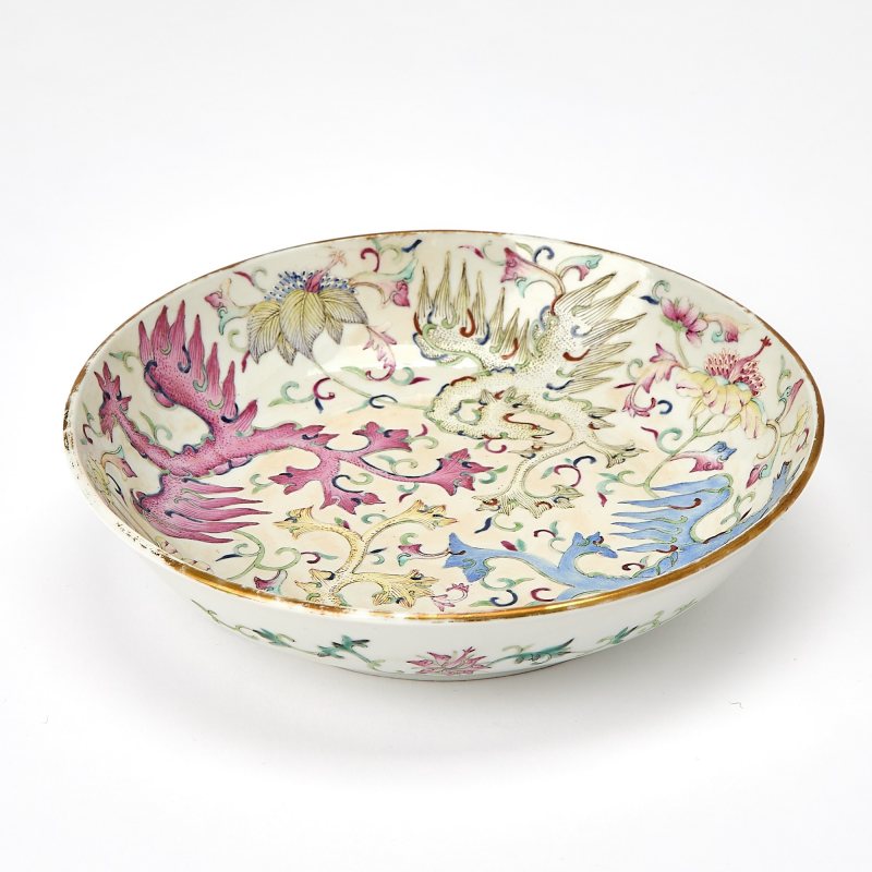 A Chinese Famille Rose Porcelain 'Phoenix' Dish - 图2