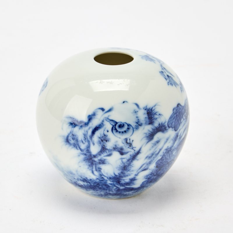 A Chinese Wang-Bu-Style Blue and White Porcelain Water Pot - 图2