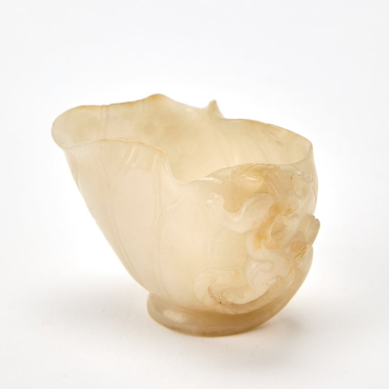 A Chinese Carved White Jade Water Coupe