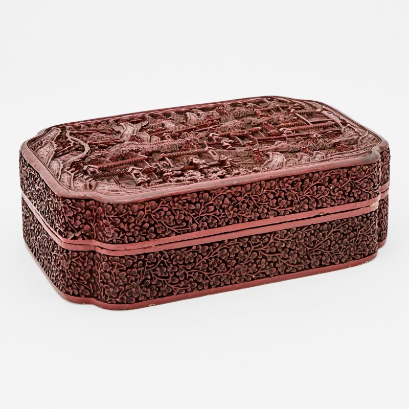 A Chinese Carved Cinnabar Lacquer Box
