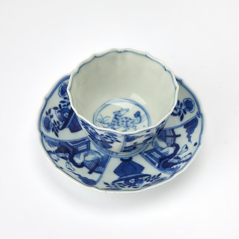 A Group of Chinese Blue and White Porcelain Cups and Saucer Dishes - 图2