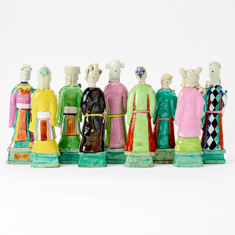 A Group of Nine Chinese Famille Rose Porcelain Figures of Immortals - 图2