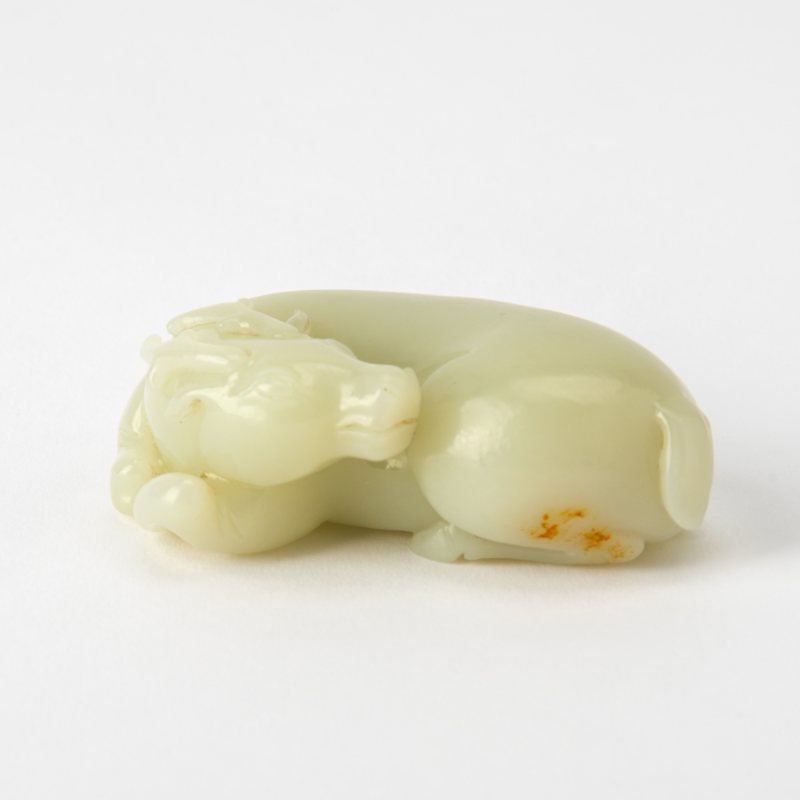 A Fine Chinese Celadon Jade Deer