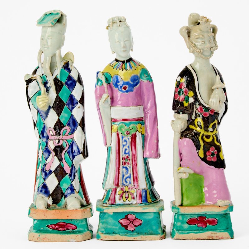 A Group of Nine Chinese Famille Rose Porcelain Figures of Immortals - 图3
