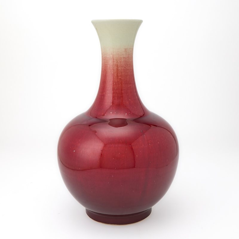 A Chinese Copper Red Glazed Porcelain Bottle Vase