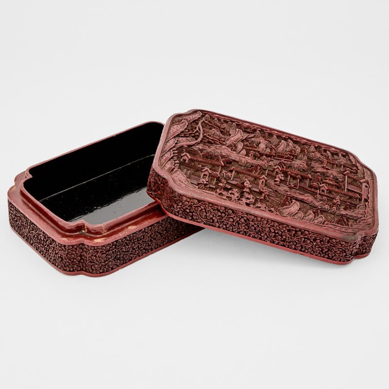 A Chinese Carved Cinnabar Lacquer Box - 图3