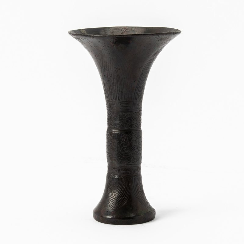 A Chinese Cast Bronze Gu Vase