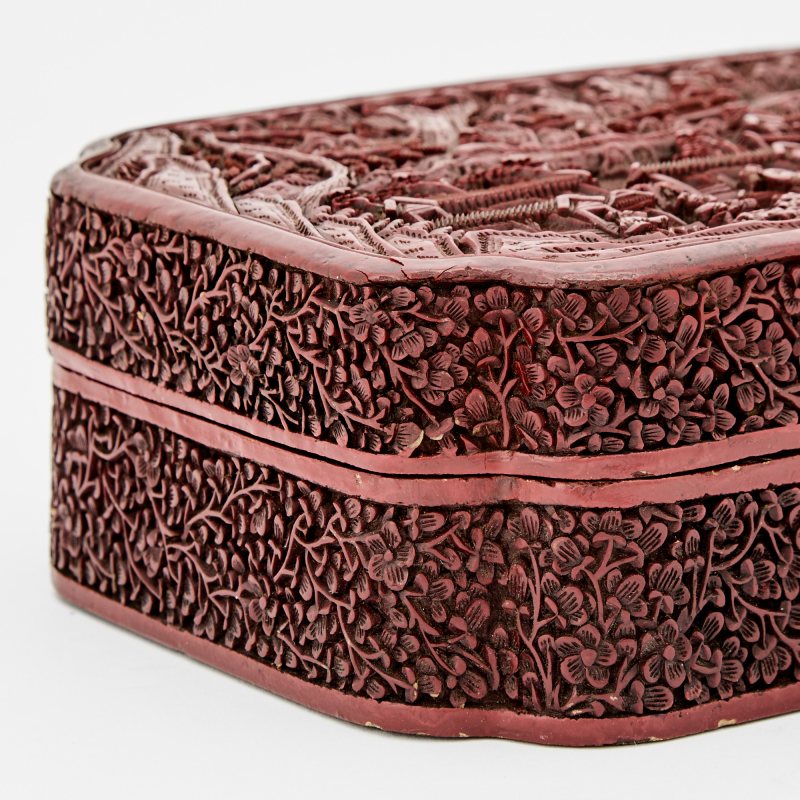 A Chinese Carved Cinnabar Lacquer Box - 图4