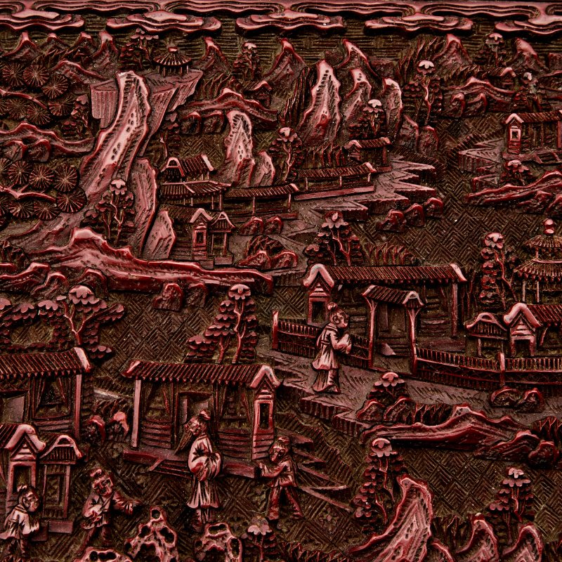 A Chinese Carved Cinnabar Lacquer Box - 图5