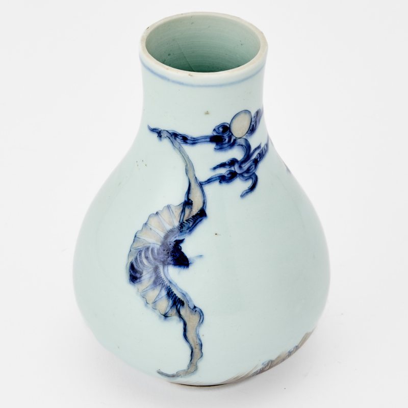 A Chinese Blue and Copper Red Decorated Porcelain Vase