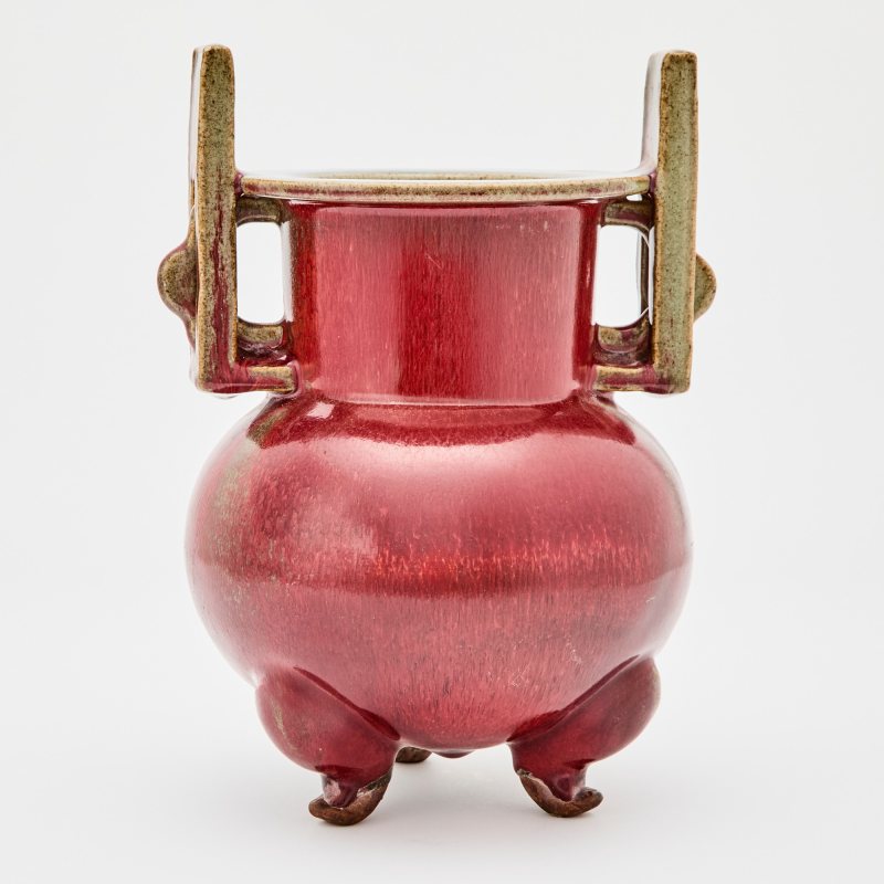 A Chinese Flambe Glazed Porcelain Tripod Censer - 图2