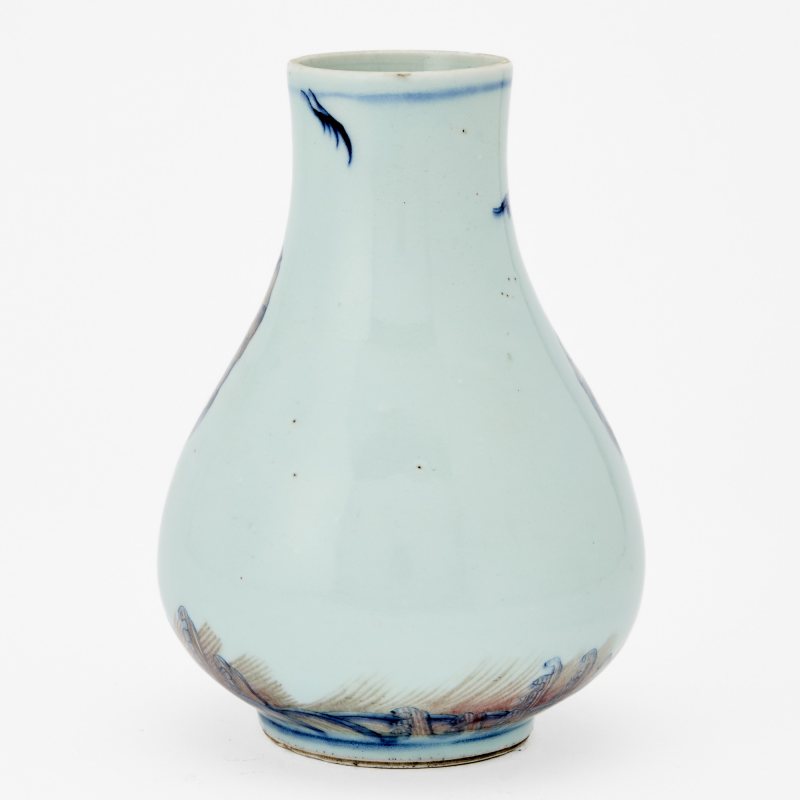 A Chinese Blue and Copper Red Decorated Porcelain Vase - 图3
