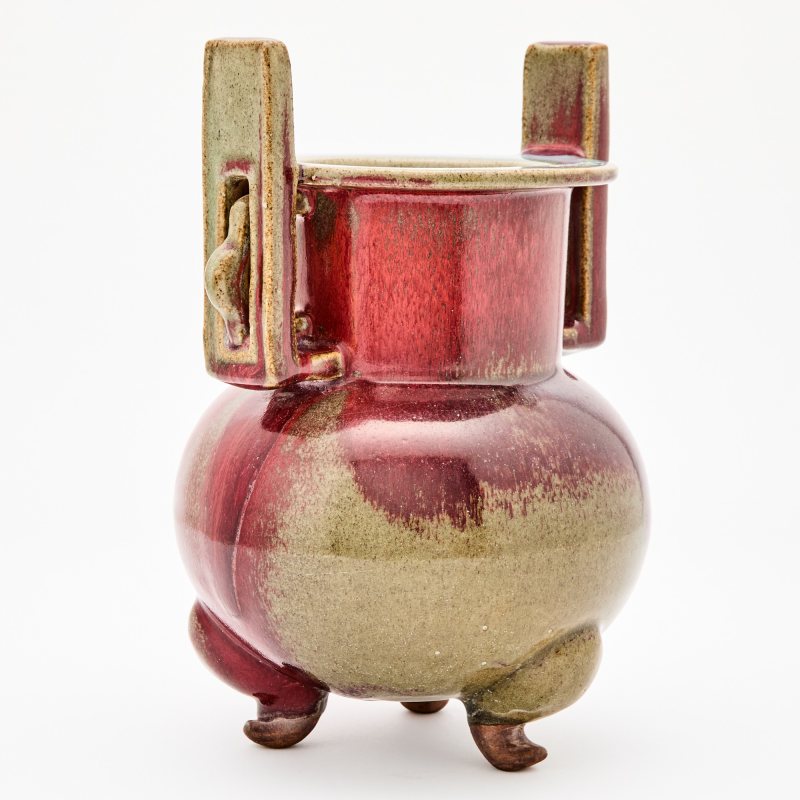 A Chinese Flambe Glazed Porcelain Tripod Censer - 图3