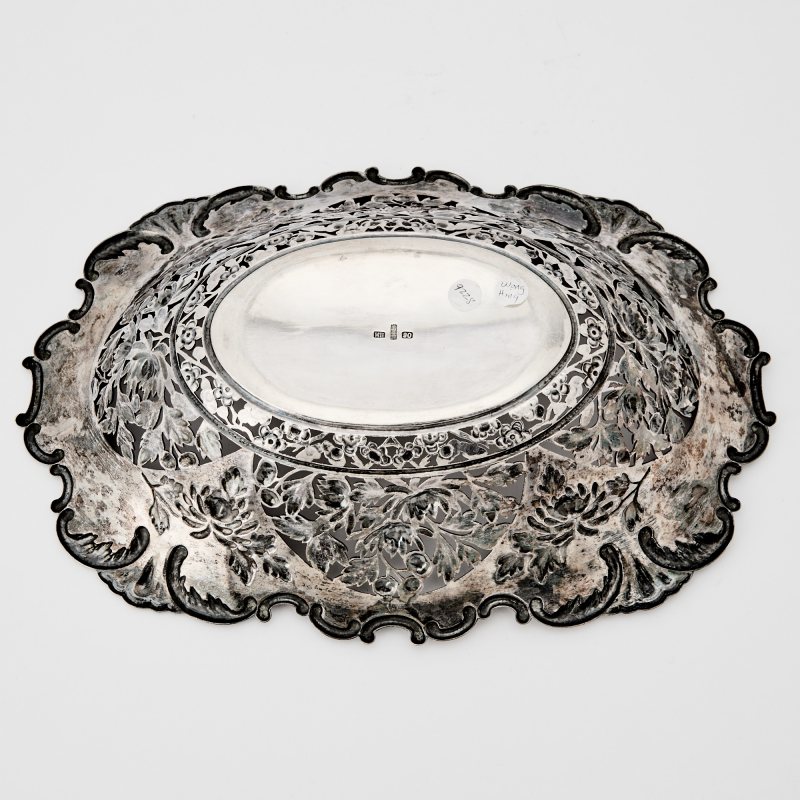A Chinese Export Silver Oval Bowl - 图4