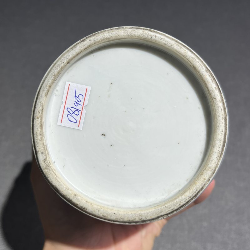 清康熙青花博古蒜头瓶 - 图10