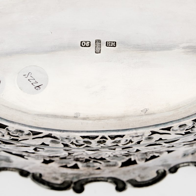 A Chinese Export Silver Oval Bowl - 图5