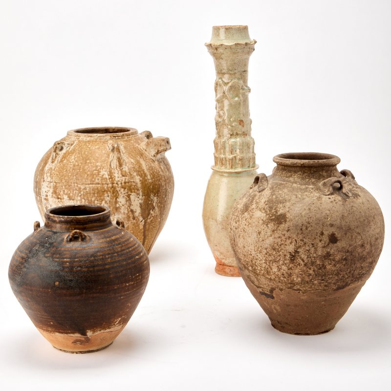 Four Chinese Glazed Earthenware Vessels