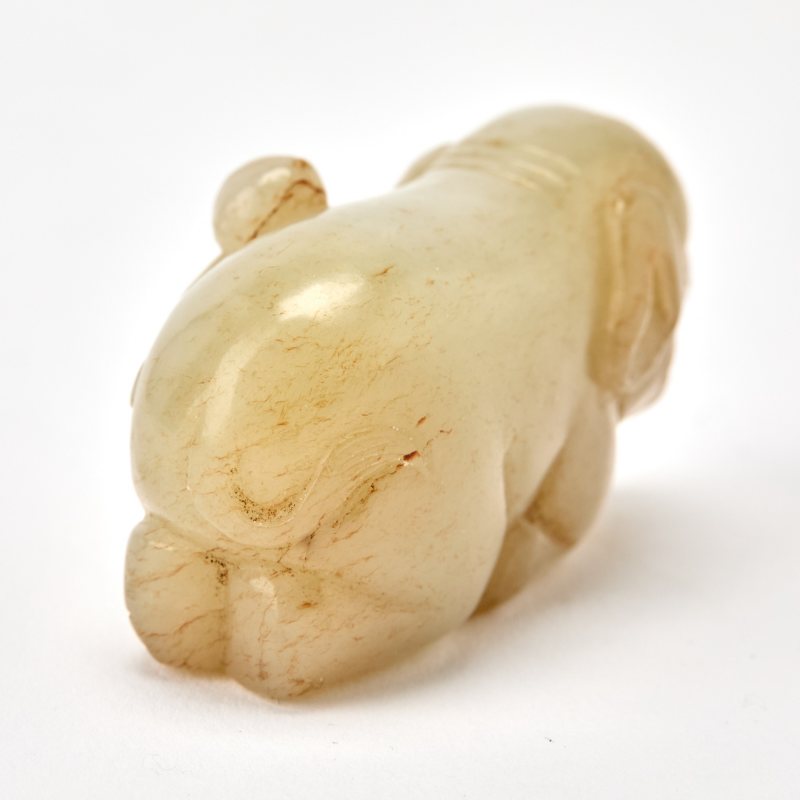 A Chinese Greyish Celadon Jade Figural Group - 图3