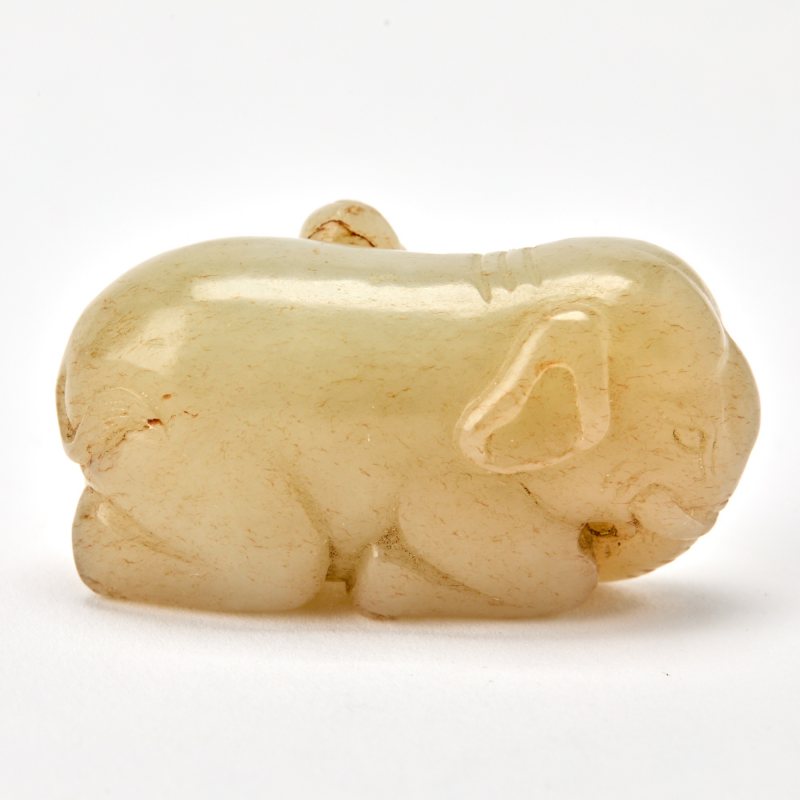 A Chinese Greyish Celadon Jade Figural Group - 图4