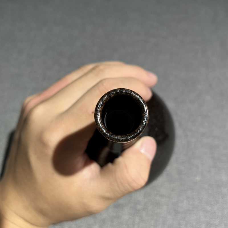 清乾隆仿铁锈釉锥把瓶 - 图8