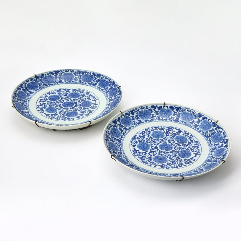 A Pair of Chinese Blue and White Porcelain Dishes