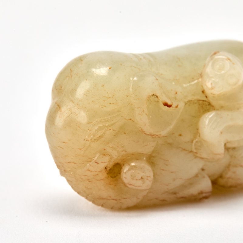 A Chinese Greyish Celadon Jade Figural Group - 图5