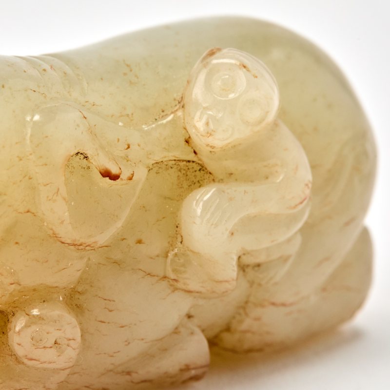 A Chinese Greyish Celadon Jade Figural Group - 图6
