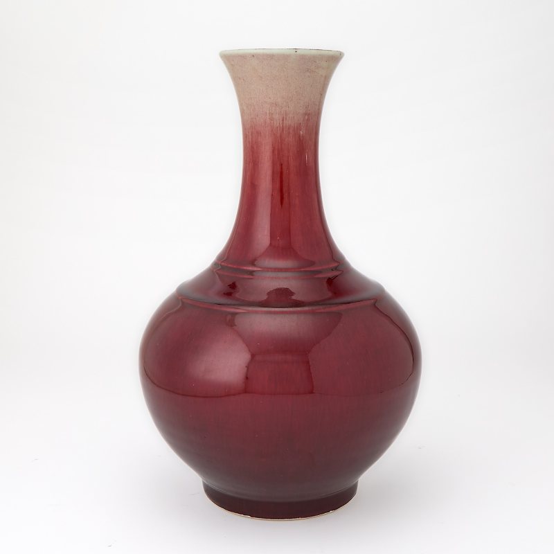 A Chinese Copper Red Glazed Porcelain Bottle Vase