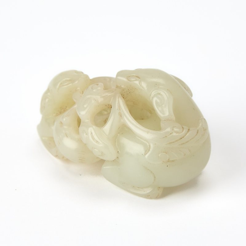 A Chinese Pale Celadon Jade Figural Group - 图2