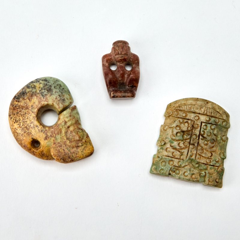 Three Chinese Archaistic Jade Carvings