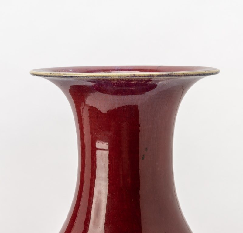 A Pair of Large Chinese Copper Red Glazed Porcelain Vases - 图2