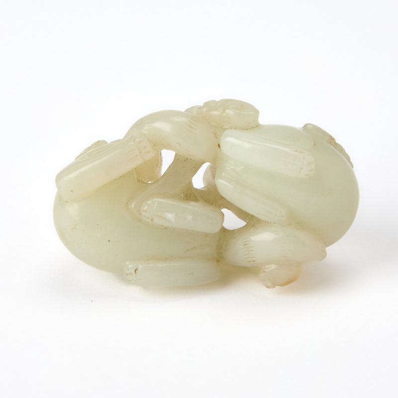 A Chinese Pale Celadon Jade Figural Group - 图4