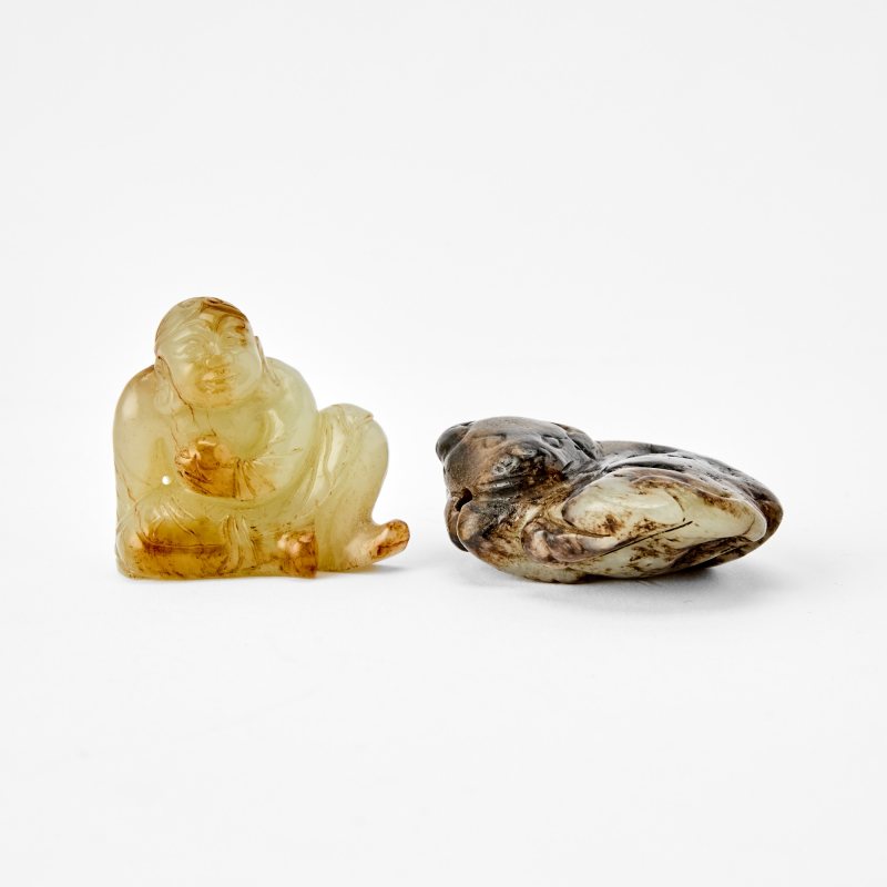 Two Chinese Jade Figural Carvings