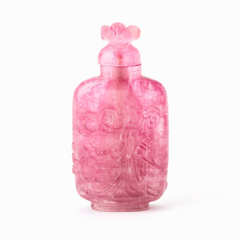 A Chinese Carved Pink Tourmaline Snuff Bottle - 图3