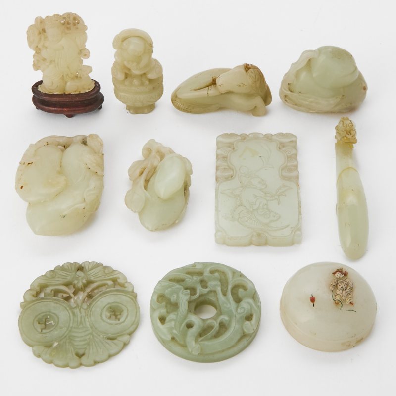A Group of Chinese Carved Jade Articles