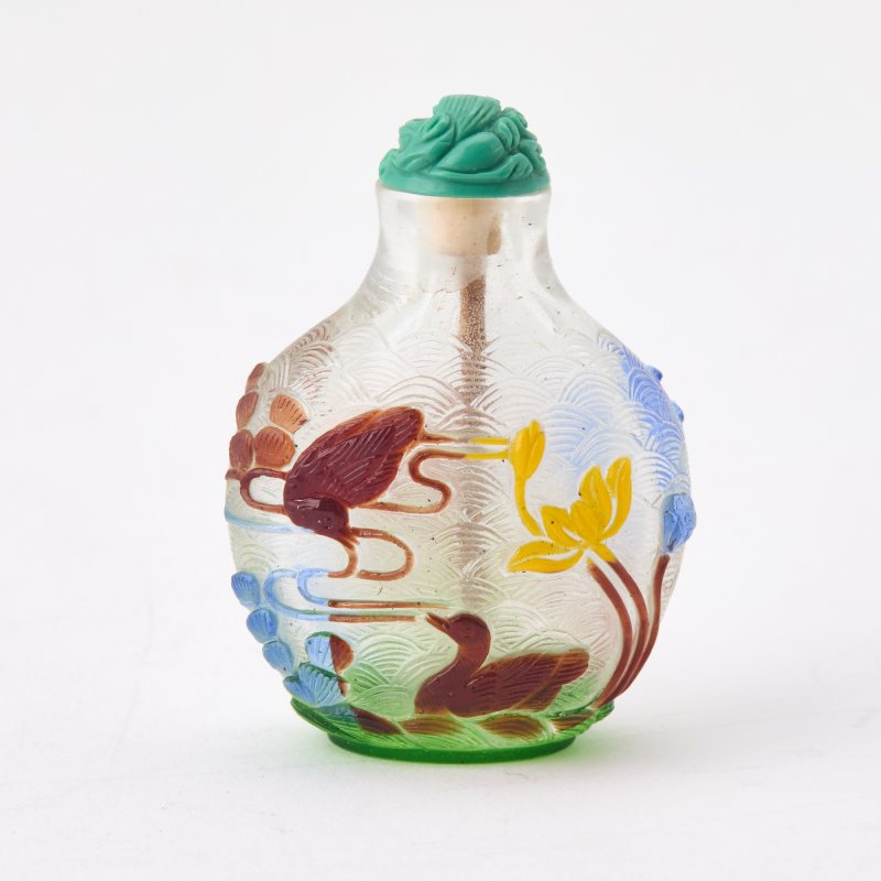 A Fine Chinese Multi-Color Overlay Glass Snuff Bottle
