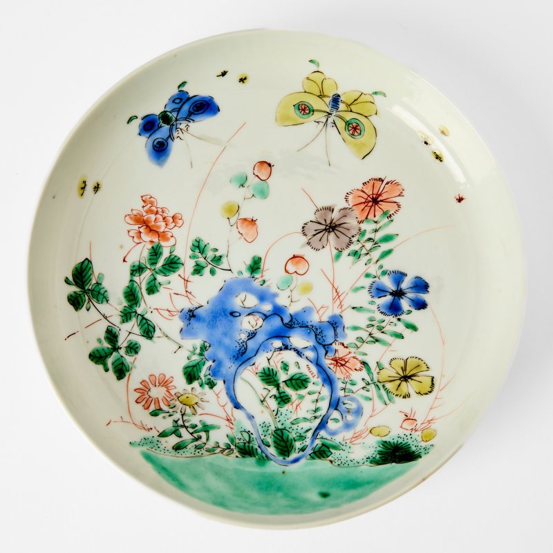 A Chinese Famille Verte Porcelain Dish